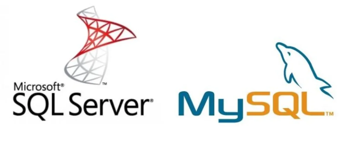 une image qui présente les deux logos de my SQL et microsoft SQL server